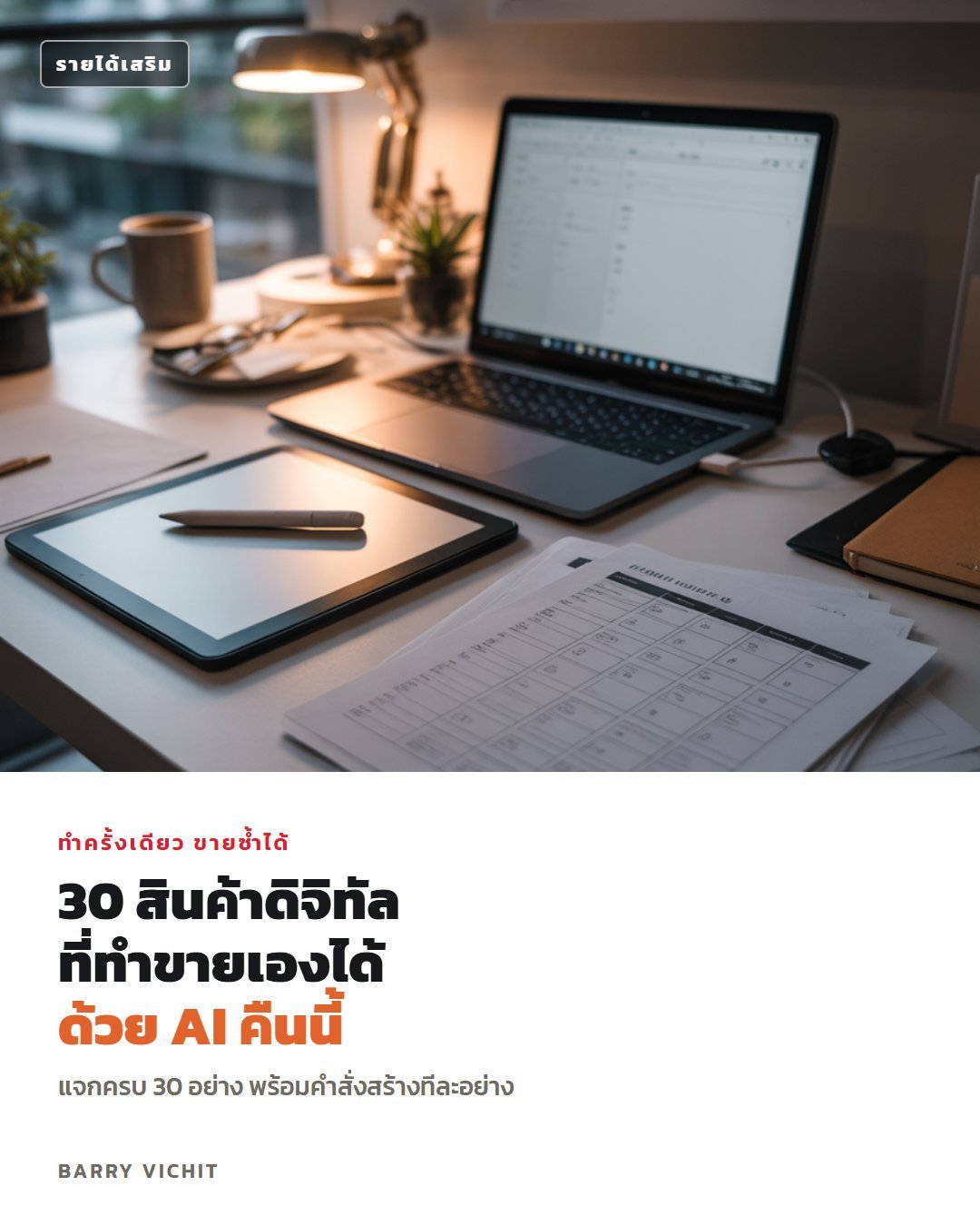 30 สินค้าดิจิทัลที่ทำขายเองได้ด้วย AI (พร้อมคำสั่งสร้างทีละอย่าง)