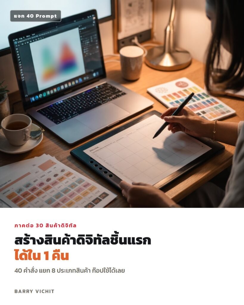 40 Prompt สร้างสินค้าดิจิทัลชิ้นแรกได้ใน 1 คืน (8 ประเภทสินค้า)