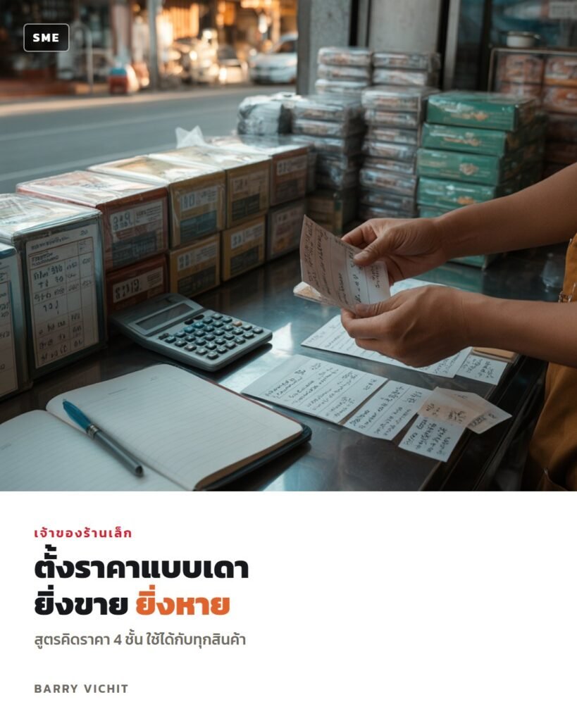 สูตรคิดราคา 4 ชั้นสำหรับร้านเล็ก + 8 คำสั่งให้ AI ช่วยคิดราคา
