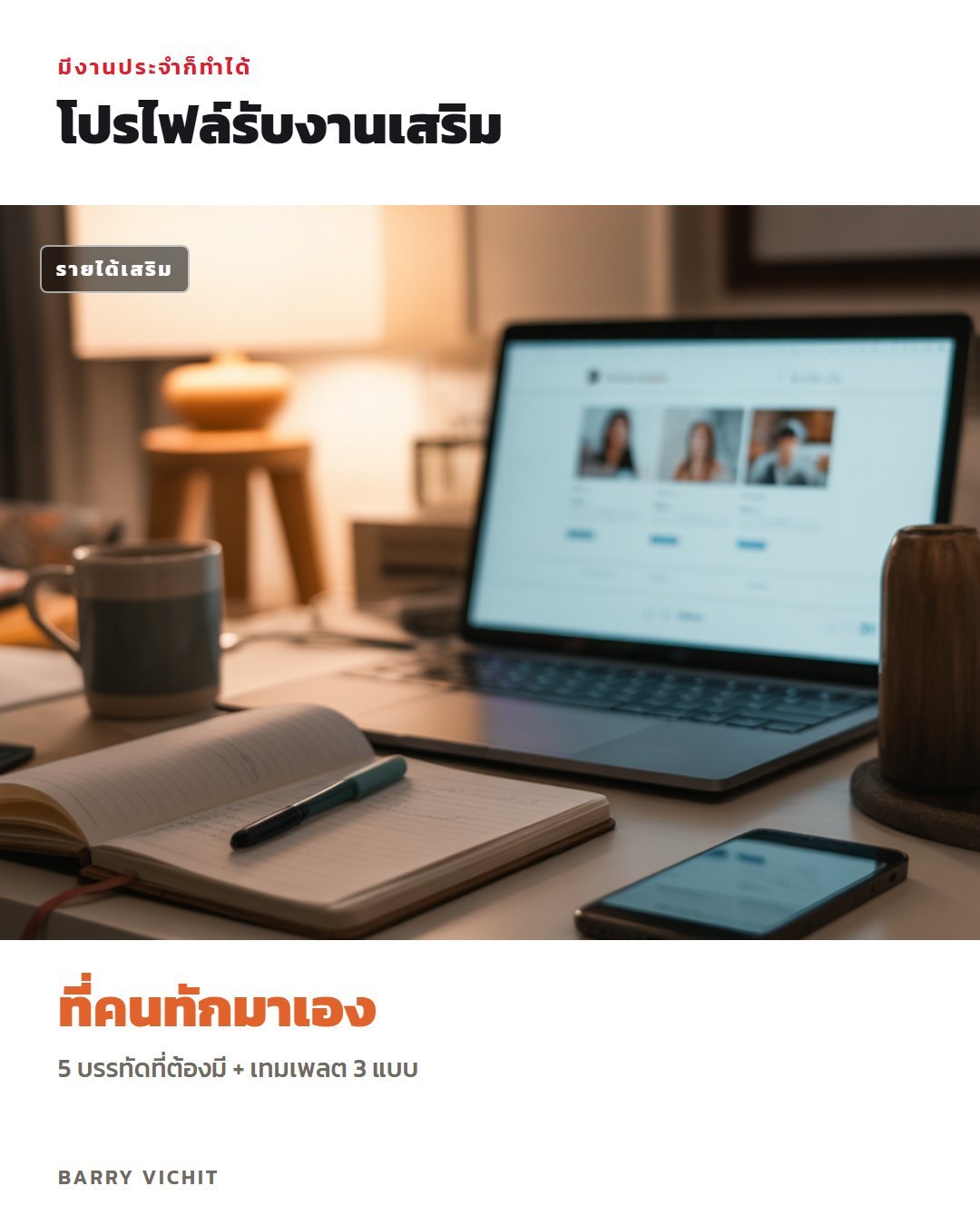 เทมเพลตโปรไฟล์รับงานเสริม 3 แบบ (พร้อมคำสั่งให้ AI เขียนให้จากทักษะที่มี)
