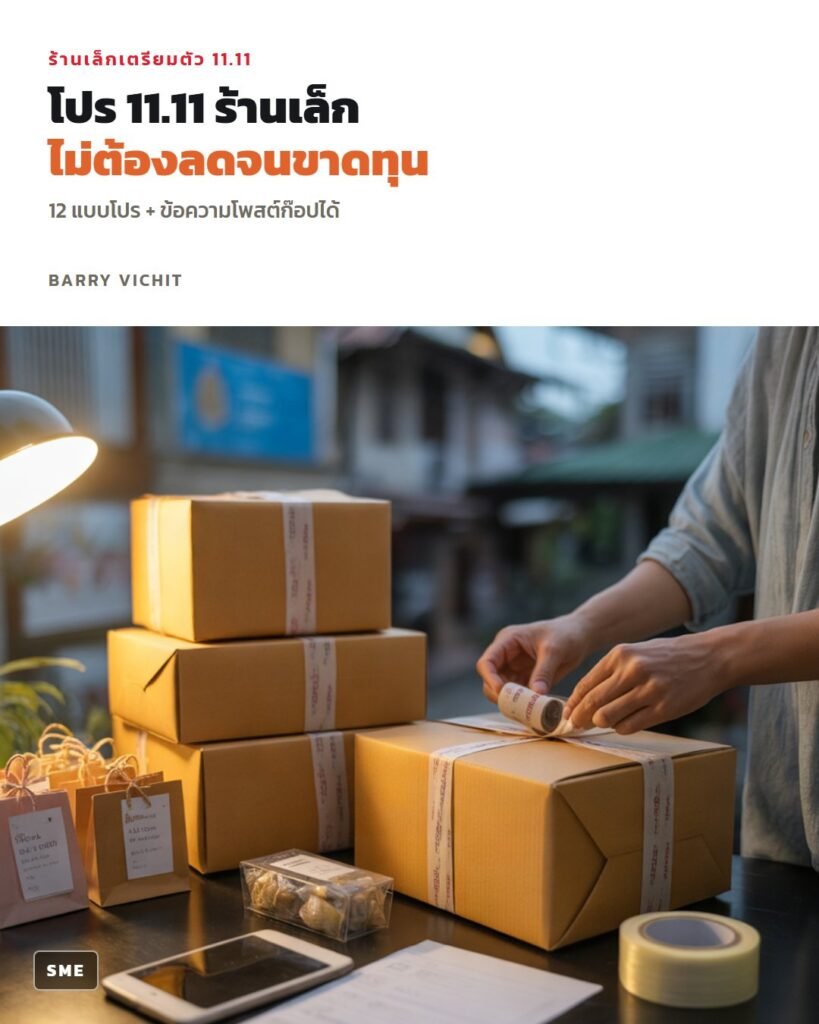 12 แบบโปร 11.11 สำหรับร้านเล็ก ที่ไม่ต้องลดราคาจนขาดทุน + คำสั่ง AI เขียนโพสต์โปร